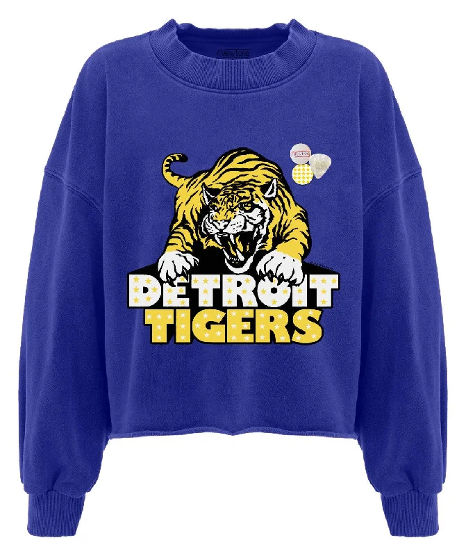 Sweatshirt crop porter flo blue ""TIGERS""